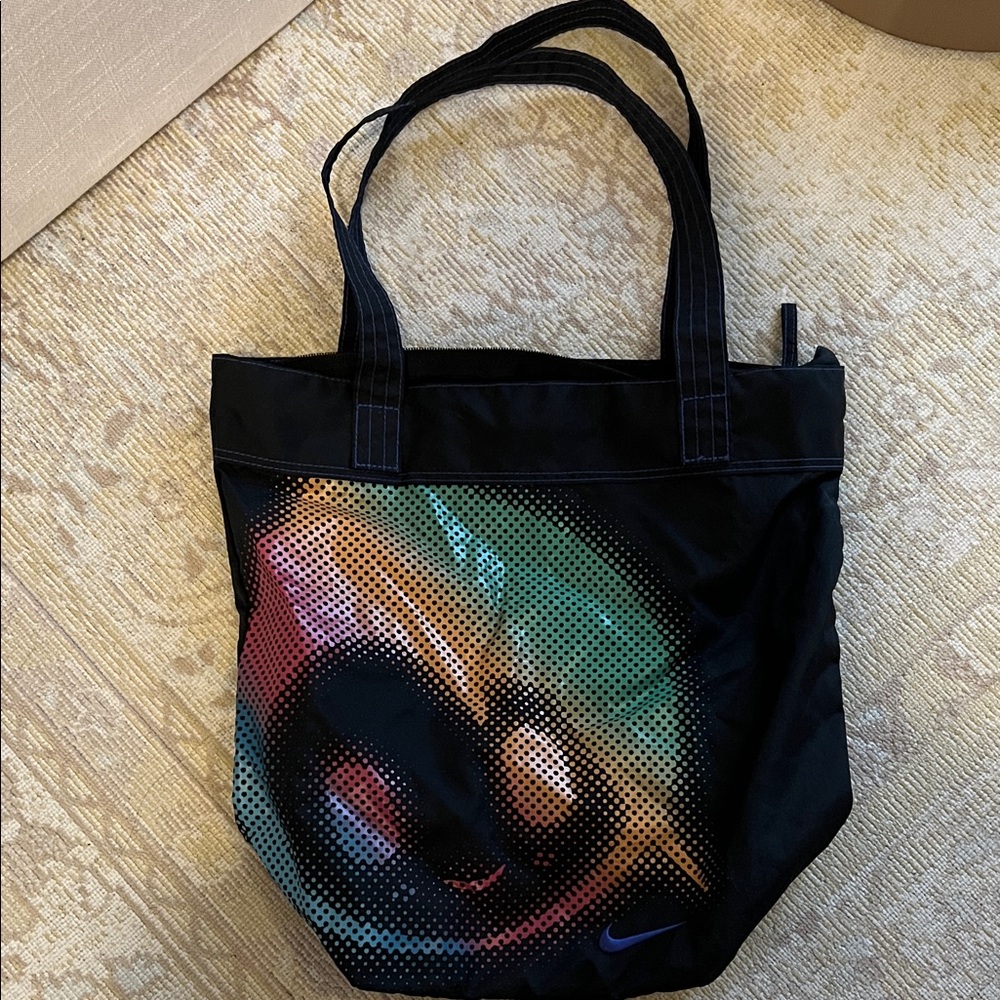 Nike Waterproof Black Tote with Multicolor Graphic